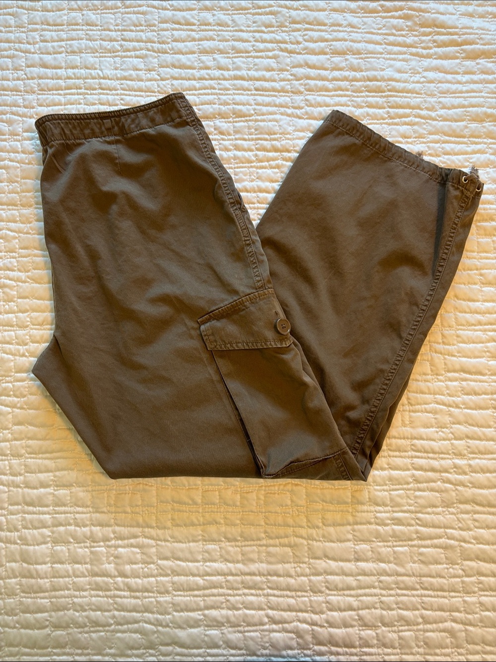 LONDONJEAN Women’s Olive Cargo Pants with Side Pocket